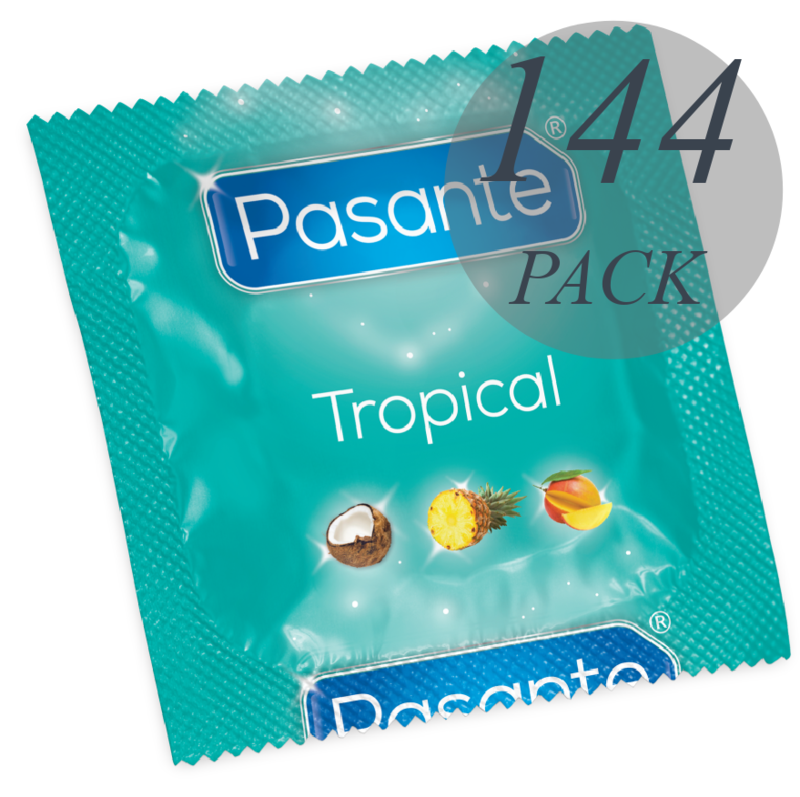  PRESERVATIVOS SABORES TROPICAL BOLSA 144 UNIDADES