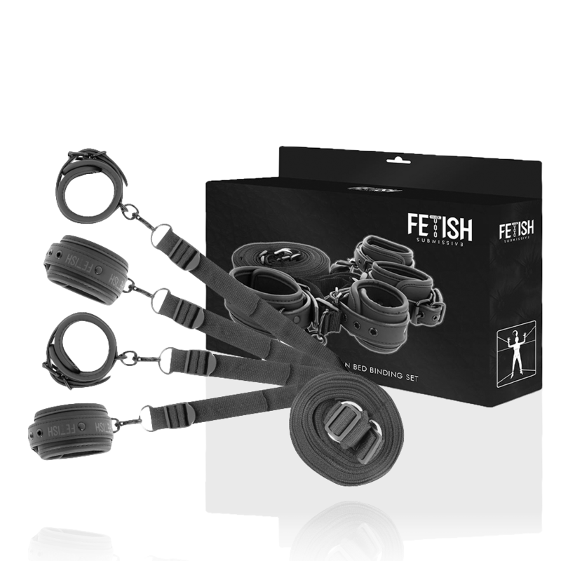  SET DE ESPOSAS Y ATADURAS CON FORRO DE NEOPRENO