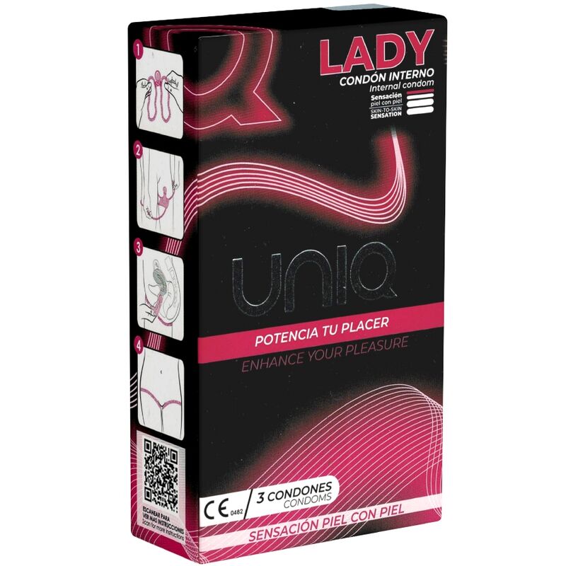   LADY CONDOM PRESERVATIVOS FEMENINOS CON LIGUERO SIN LATEX 3 UNIDADES